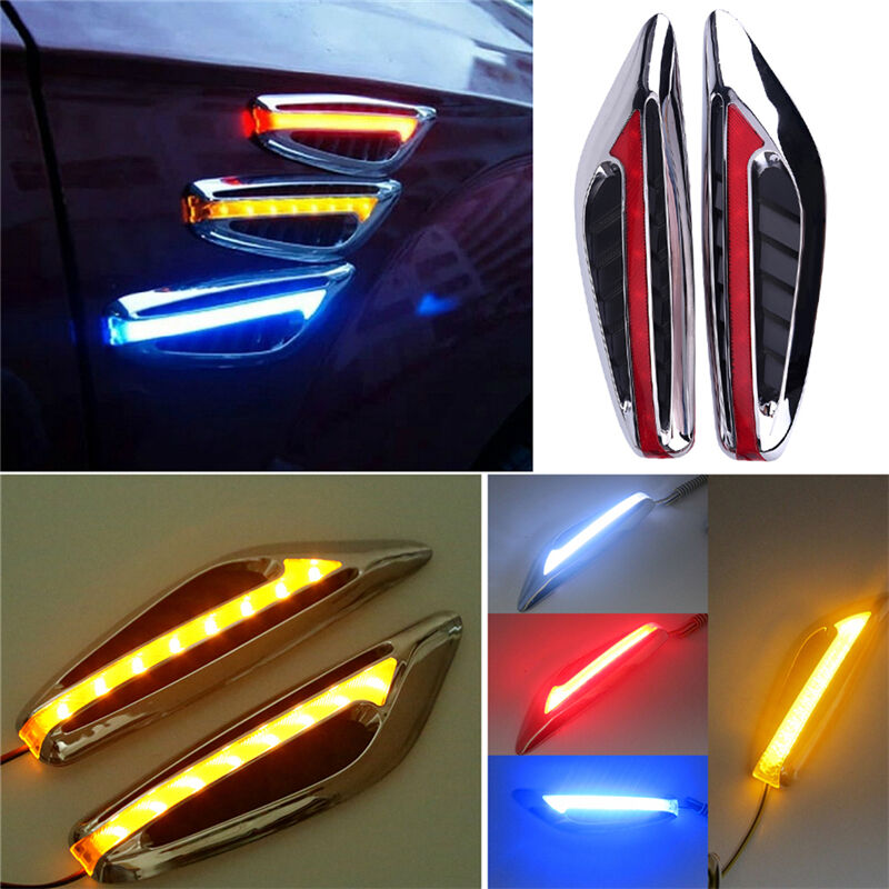2X Blade Steering Light Fender Side Marker Light Car LED Turn Signal Lamps Re DD