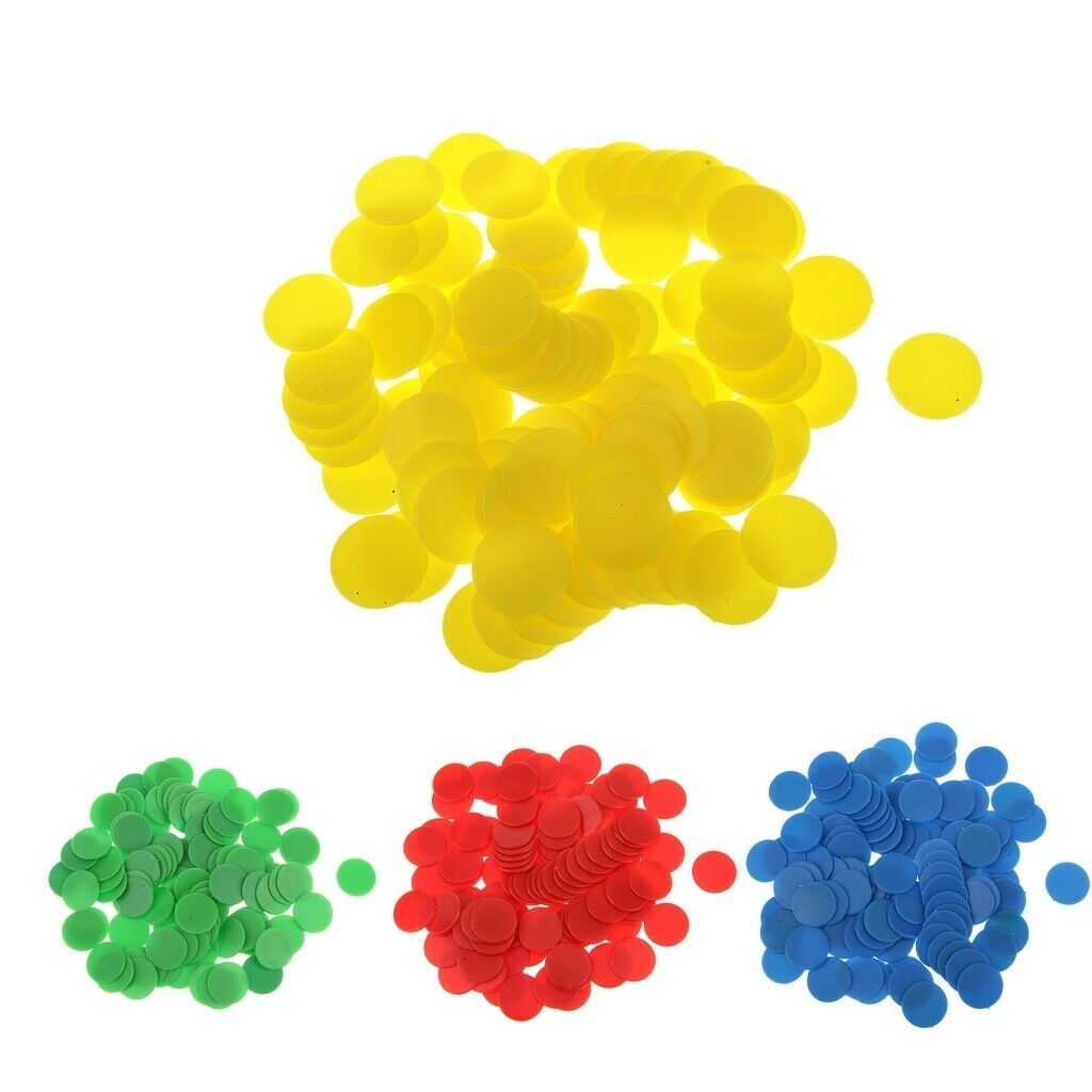 4X 100pcs Plastic Counters For Cards Playing Tabletop Board Games 1.9cm,Red