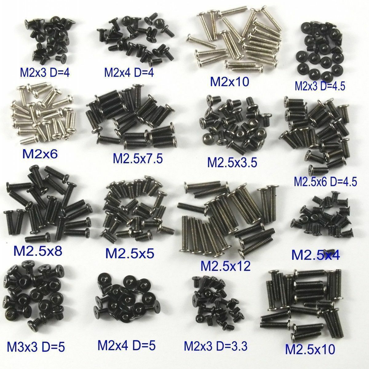 320pcs M2/M2.5/M3 Machine Screws Set for Laptop/Hard Disk/Keyboard/Phone/PC
