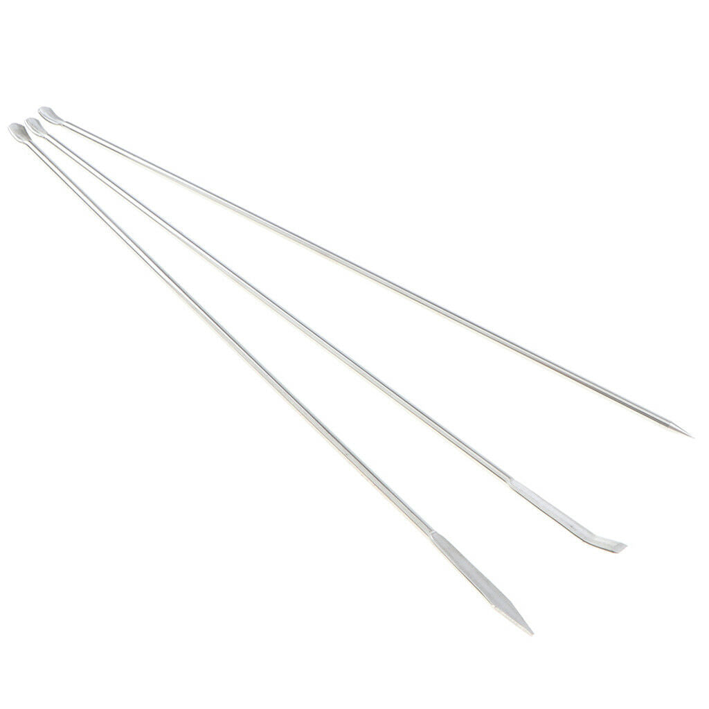 3xStainless Steel Laboratory Micro Spatula Medicine Spoon Shovel Pharmacy