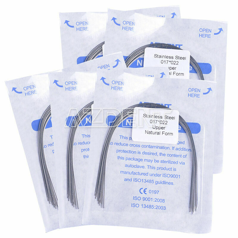 100 Kits Dental Arch Wires Orthodontic Nature Rectangular SS 017 X 022 Upper CA