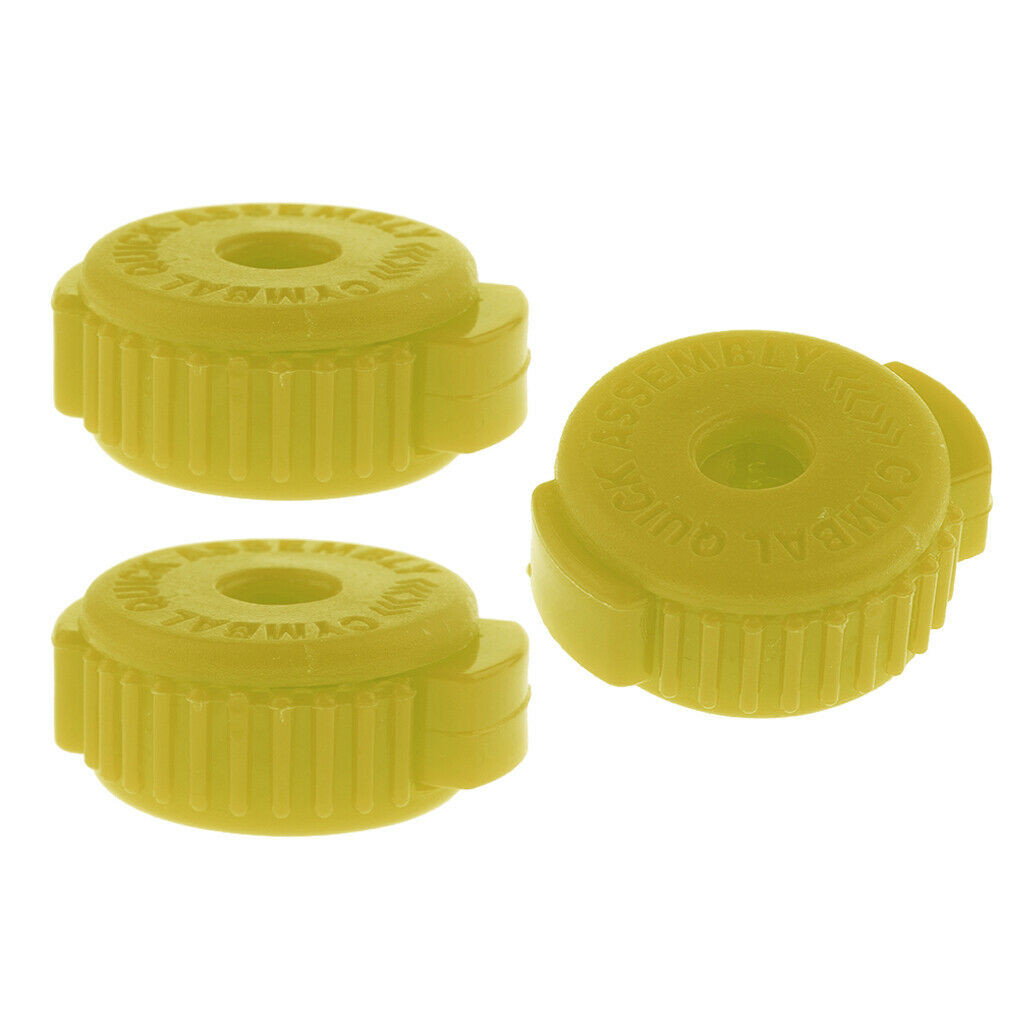 Lots 3 Quick Set Cymbal Plastic Knobs Set Kit Part Instrument Parts Yellow