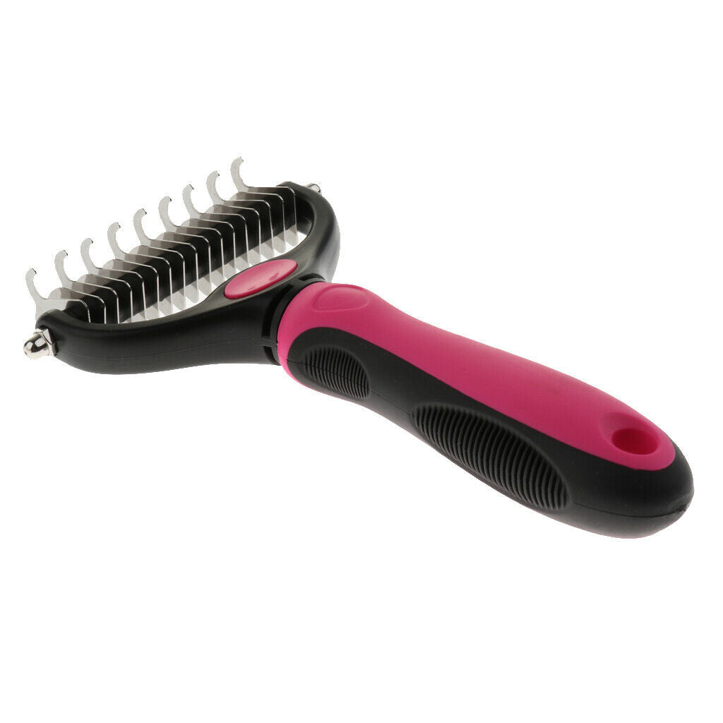 Pet Dog Cat Dematting Comb Double Sided Open Knot Grooming Rake Comb