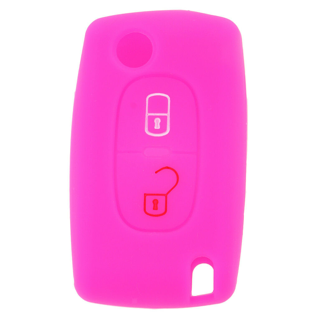 Rose Car Key Silicone Protective Case Cover for PEUGEOT 107 207 307 407