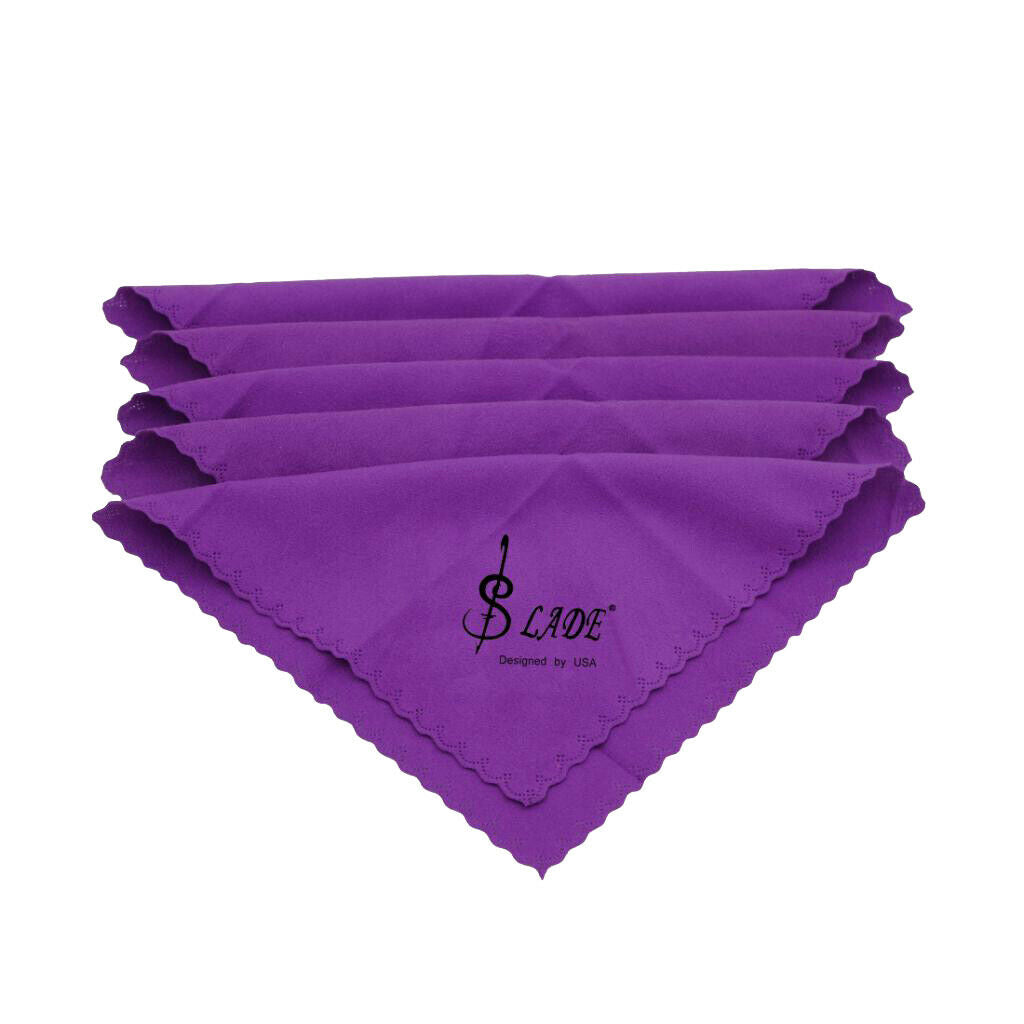 5pcs Microfiber Cleaning Polishing Cloth for Musical Instrument Accs