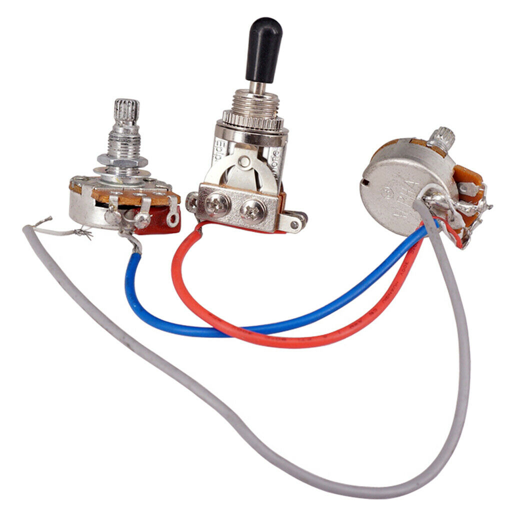 1Pcs Electric Guitar Wiring Harness Kit 3 Way Toggle Switch 1 Volume 1 Tone