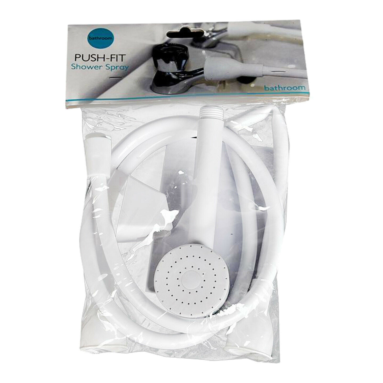 Double Tap Push on Bath Sink Tub Shower Spray Head and Hose Push Fit Pet Cleaner