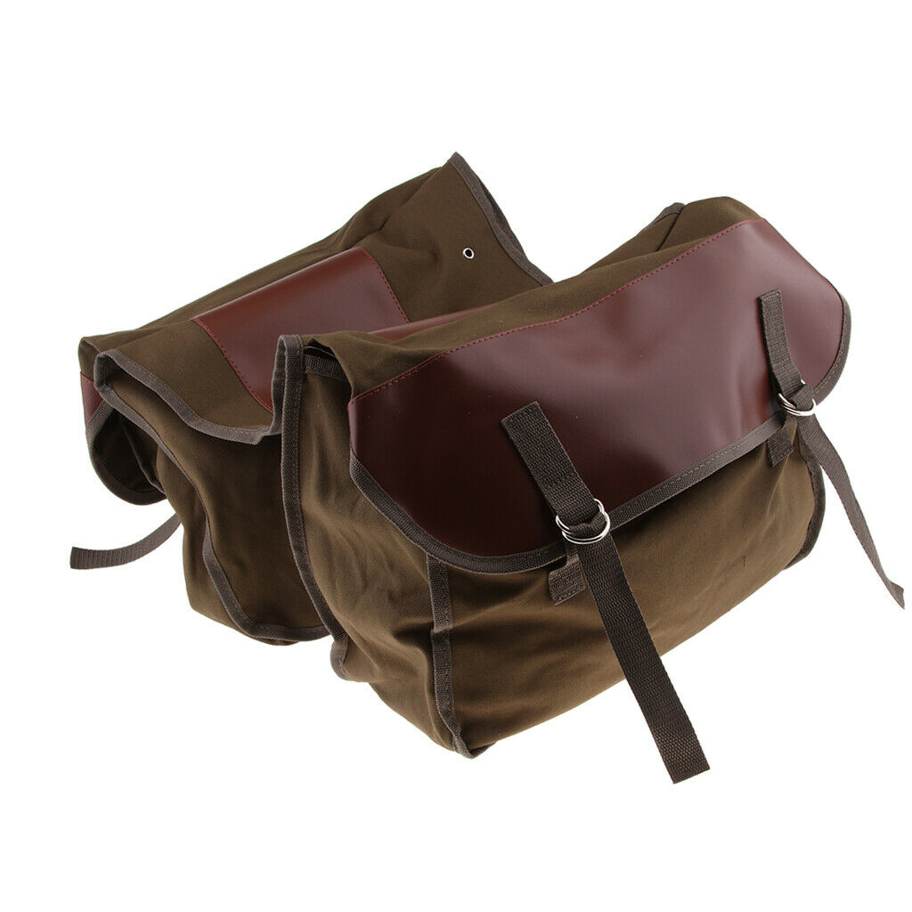 Stretched Saddlebags Rear Rack Travel Pannier Tool Pack for Rock Biker Brown