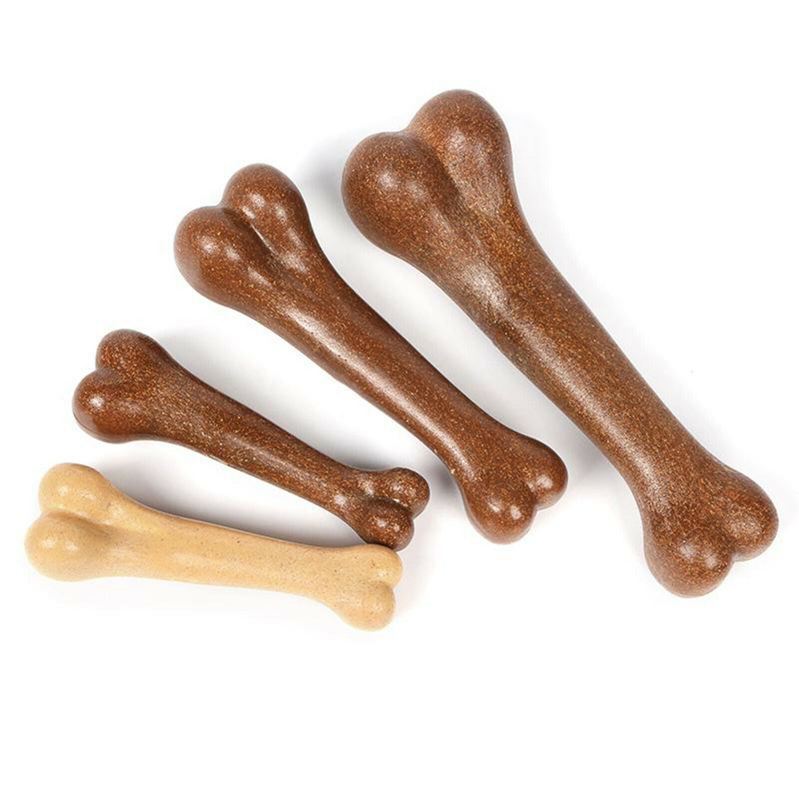 2 Pack Indestructible Tough Dog Chew Toys Natural Bamboo Fibers Dog Chewing Bone
