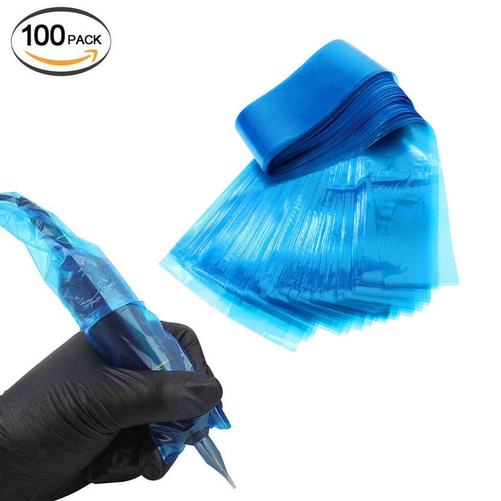 100x Durable Plastic Disposable Tattoo Clip Cord Sleeves Covers Supplies