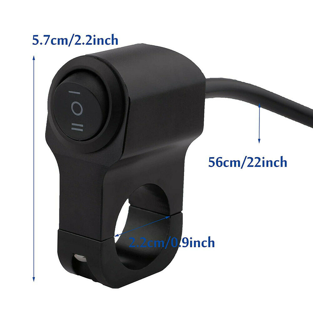 Aluminum Motorcycle Handlebar Headlight Switch Three-position Switch 22mm 7/8"