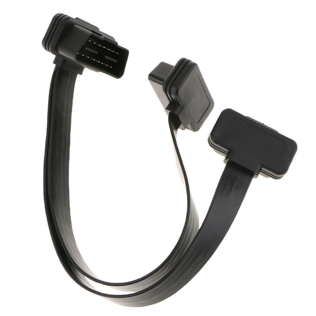 Car ODB II ODB2 Male To Dual Female Power Supply Diagnostic Cable Adapter