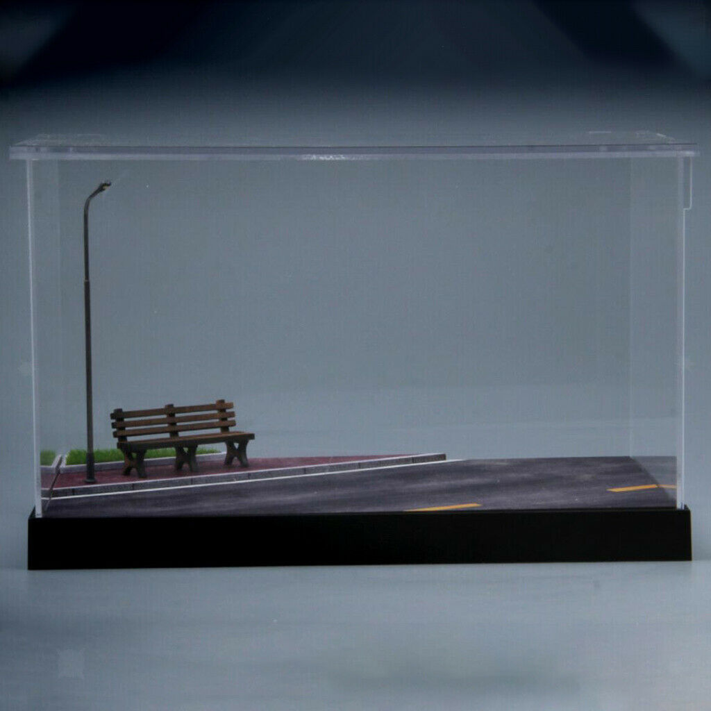 Clear Display Case Showcase Parking Lot Scene Dustproof Decor Ornament