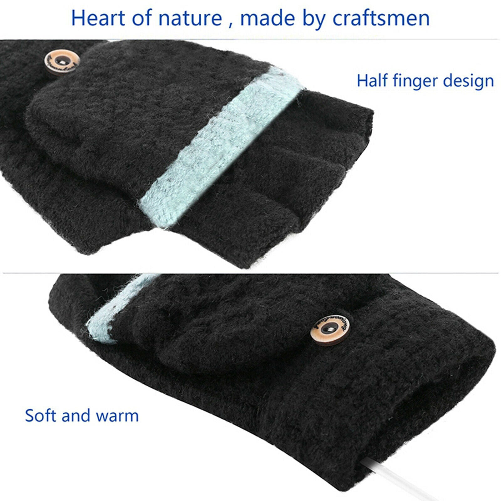 Winter Hand Warmers Rechargeable Gloves Heater USB Charger Winter Thermal