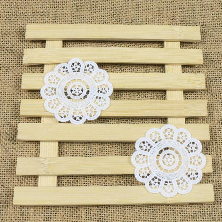 5pcs Milk silk Embroidered Flower Applique decoration scrapbooking Clothing/bag