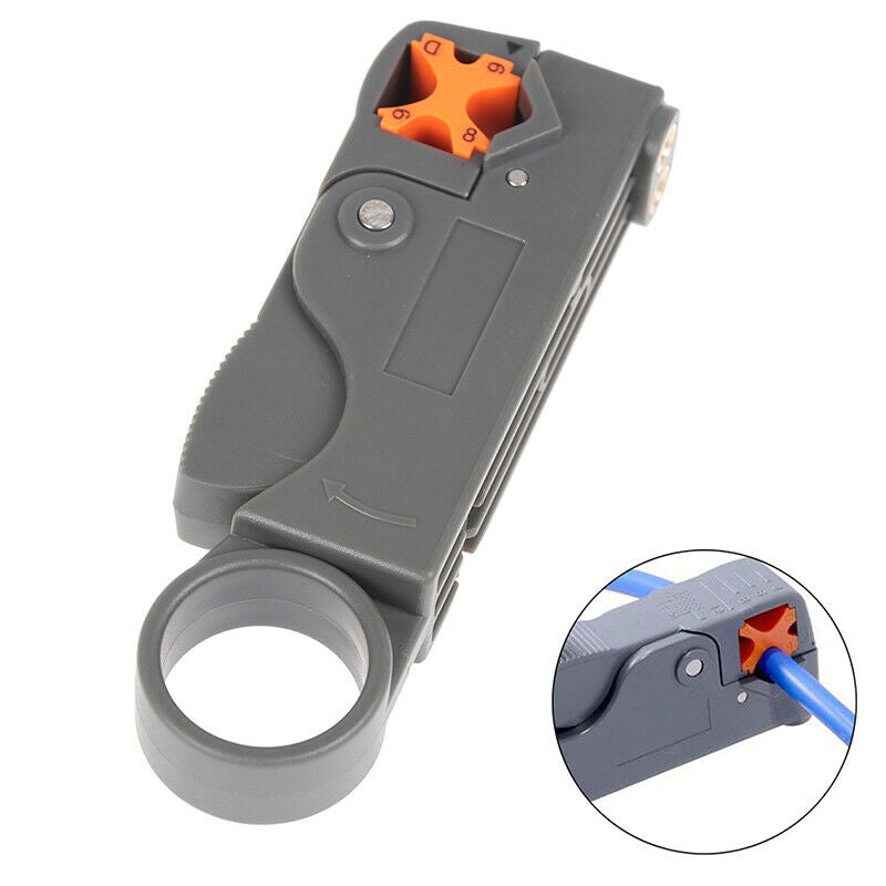 RG6/59 Wire Stripper Cable Cutter Pliers Double Blades Automatic Coaxial Rot WF