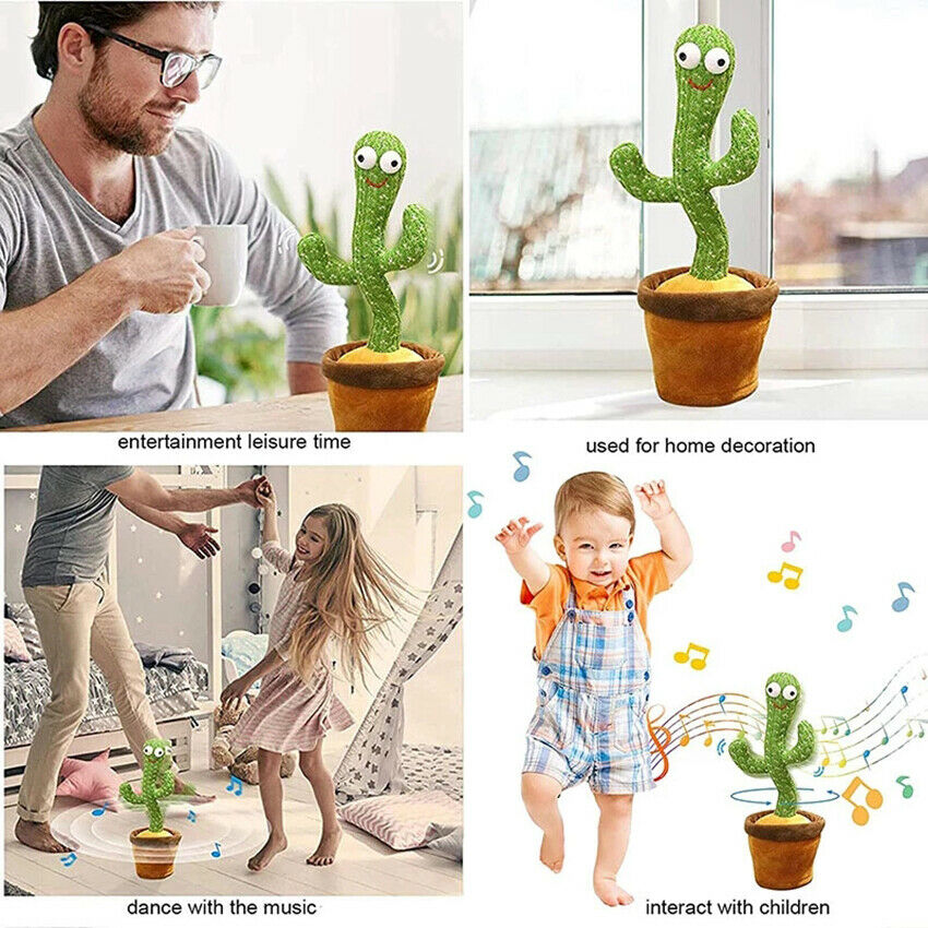 Funny Dancing Cactus Singing Twisting Electric Shake with the Songs Plush Toys