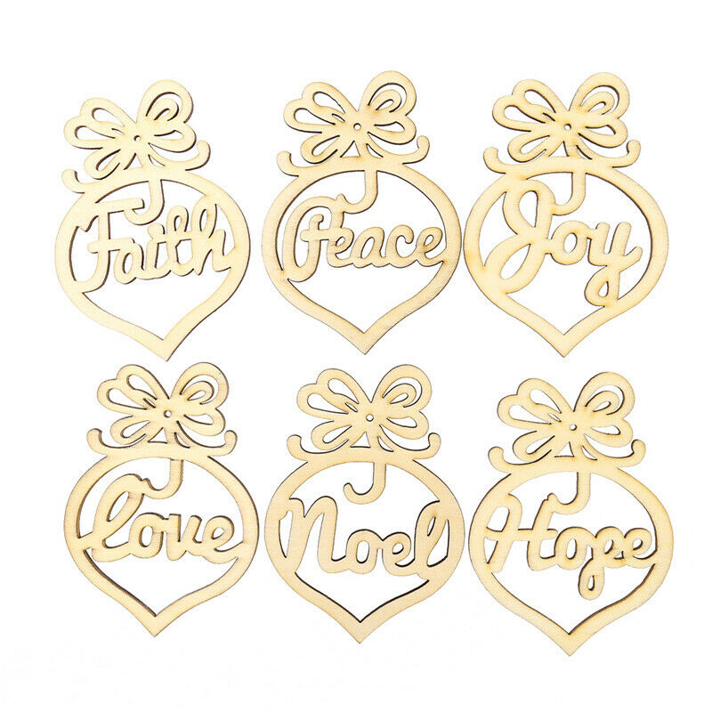 6 pieces wooden Christmas label Christmas ornaments Christmas party decorat KX