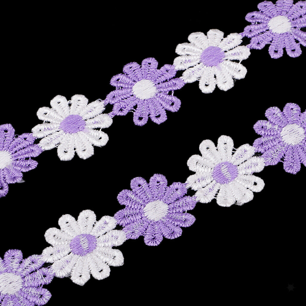 25mm Mixed Daisy DIY Appligue,Trimmings,Wedding Satin Lace Ribbon 6 Yard