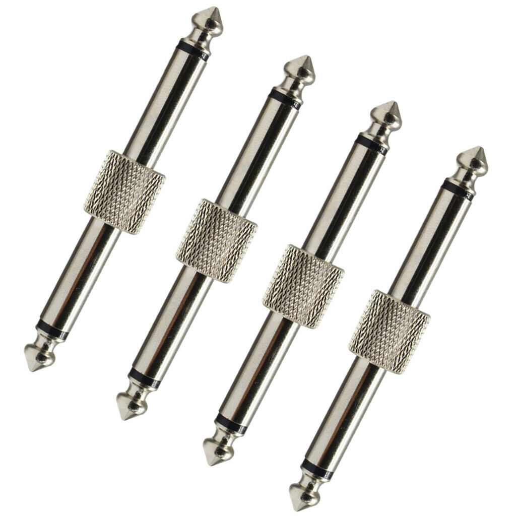 4 Pcs 1/4 Inch Pedal to Pedal Coupler Guitar Effect Pedal Connector Straight