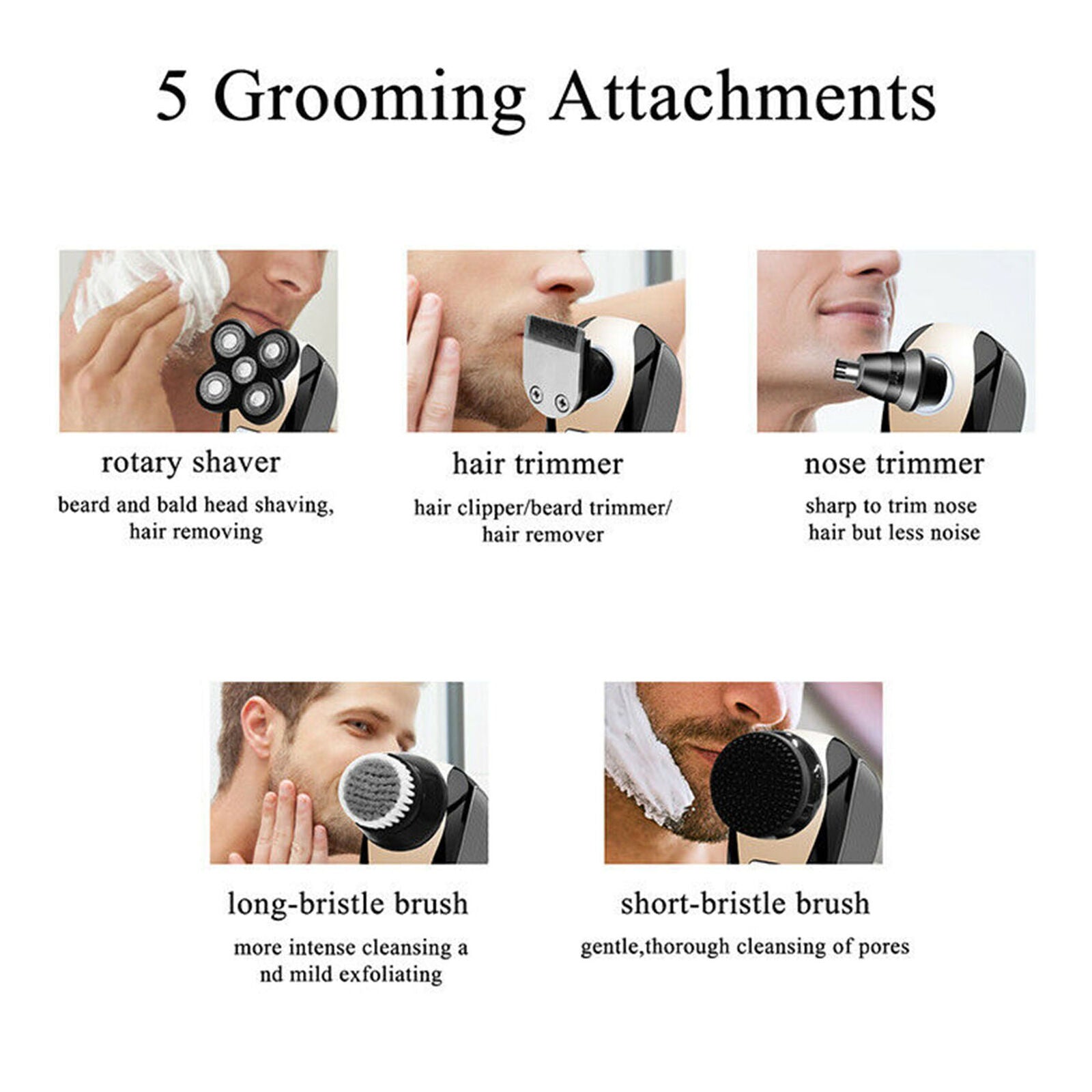 5in1 Men's 4D Rotary Electric Shaver Multifunction Beard Hair Trimmer Razor