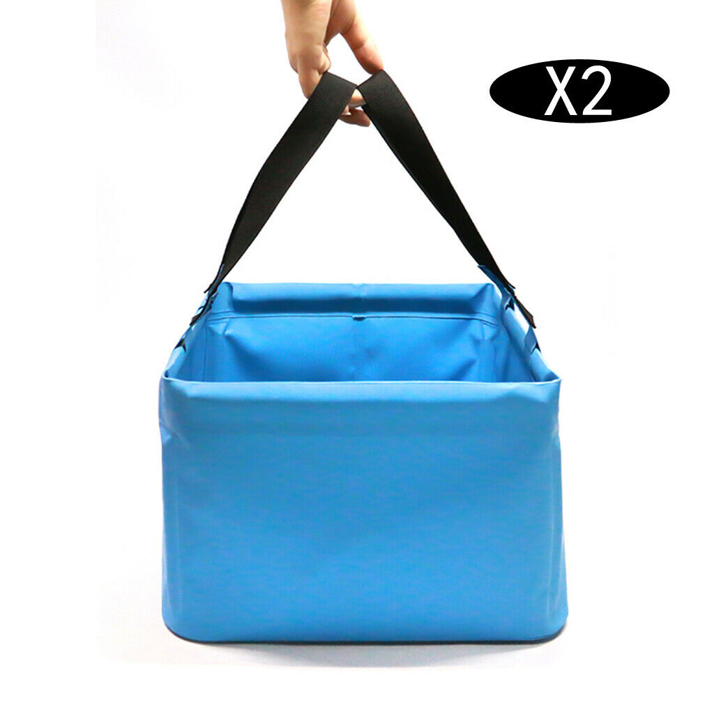 2Pcs 18L Outdoor Collapsible Bucket Water Storage Container Bag for Camping