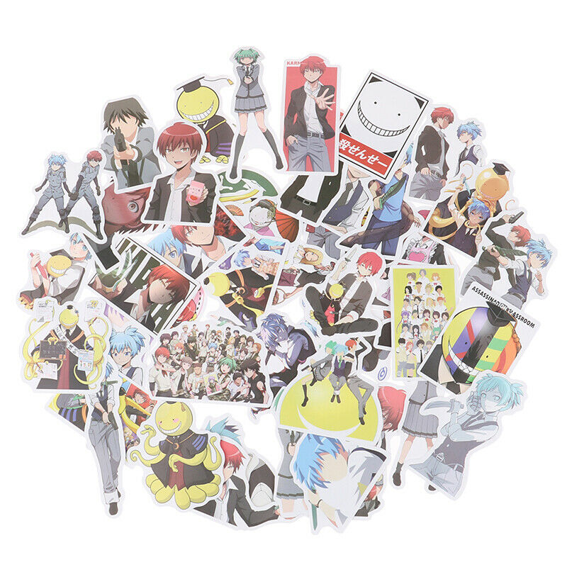 50Pcs Anime Assassination Classroom Stickers For DIY Skateboard Guitar Lap J NC