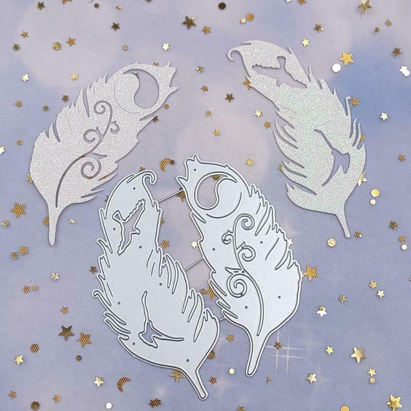 Feathers Metal Cutting Dies Stencil DIY Scrapbooking Album Paper Card Template