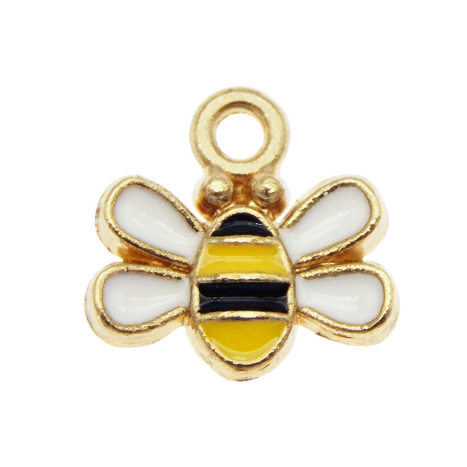 40PCS Enamel Colorful Honeybee Bees Insect 11x10mm Charms Pendant DIY Crafts