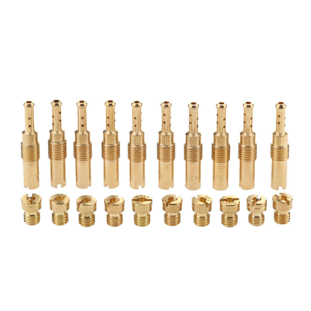 10Pcs Slow/Pilot Jet & 10Pcs Carburetor Main Jet Kit for PWK  OKO CVK