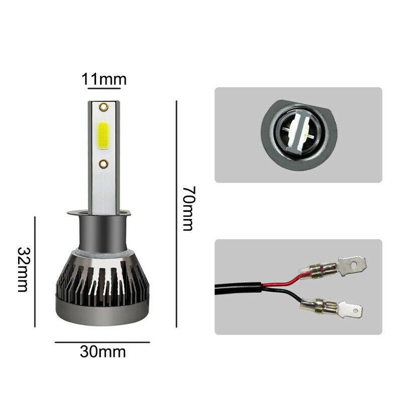 2X Car Truck SUV H1 LED Headlight 1500W 6000LM High Beam Bulb Xenon 6000K White
