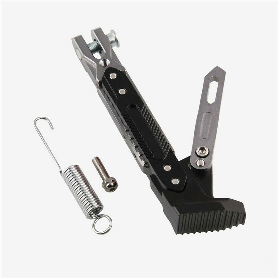 Adjustable CNC Motorcycle Side Tripod Holder Bracket Fall Protect Foot KickStand