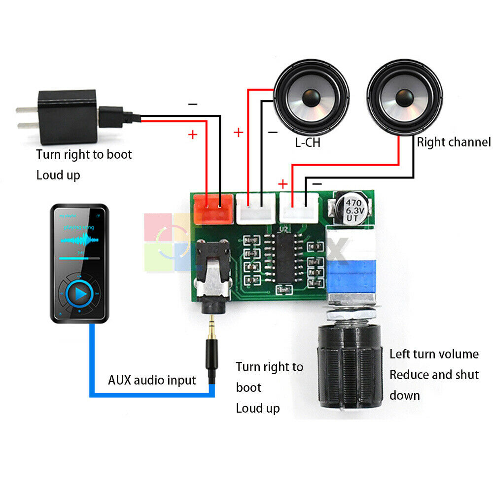 PAM8403 DC 5V 2*3W Dual Channel Audio Amplifier Mini Amp Board Volume USB Power