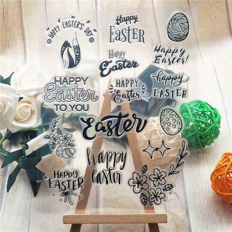 Happy Easter Day Silicone Clear Seal Stamp DIY Scrapbook Embossing Photo Album