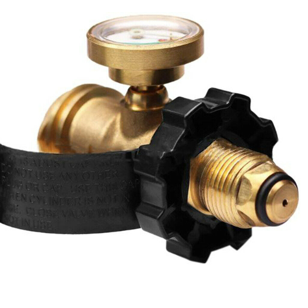 Brass QCC 1 Propane Tank Adapter Grill BBQ Gas Pressure Gauge Meter Tool