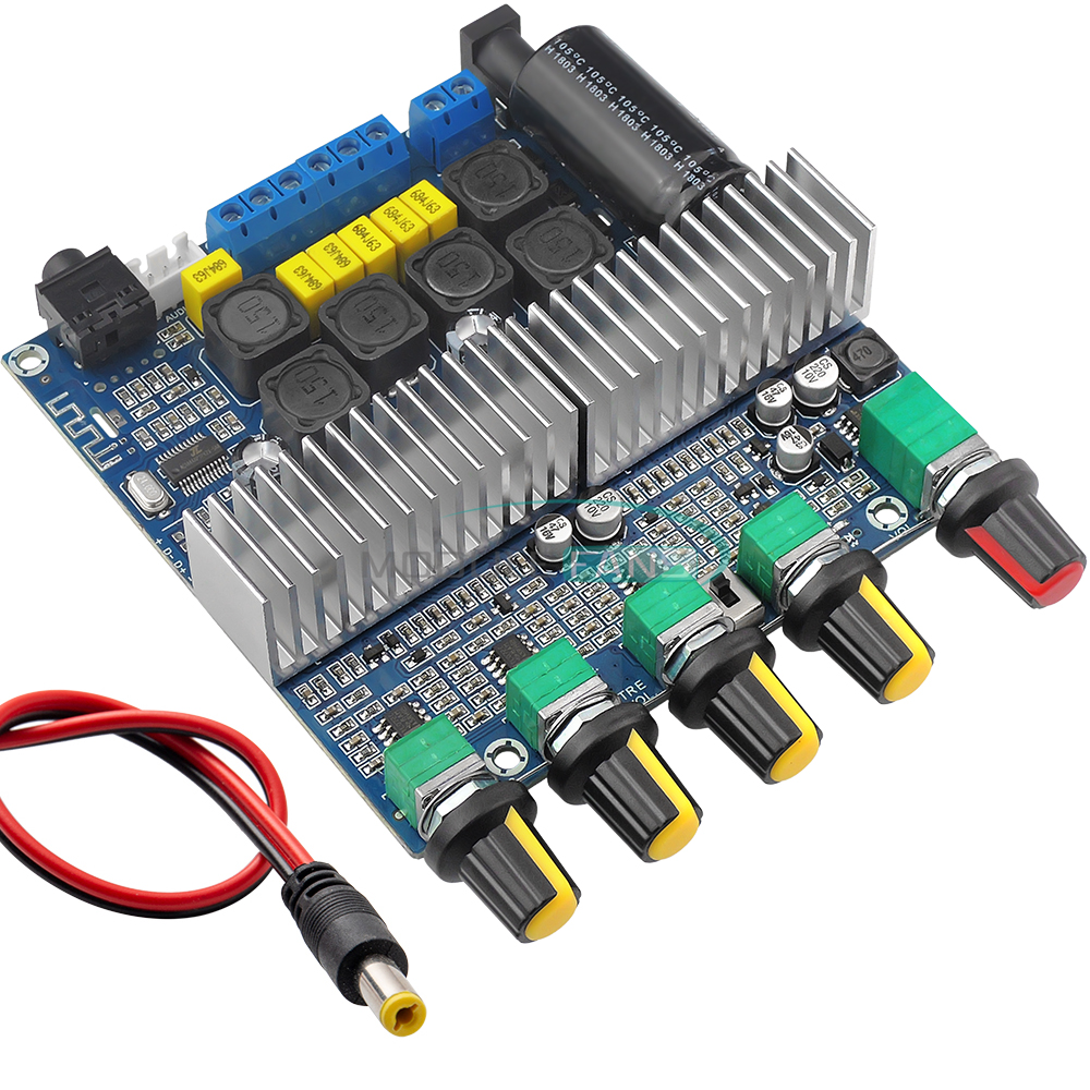 DC 12-24V TPA3116D2 Digital Audio Amplifier Board Bluetooth 5.0 100W+50W+50W