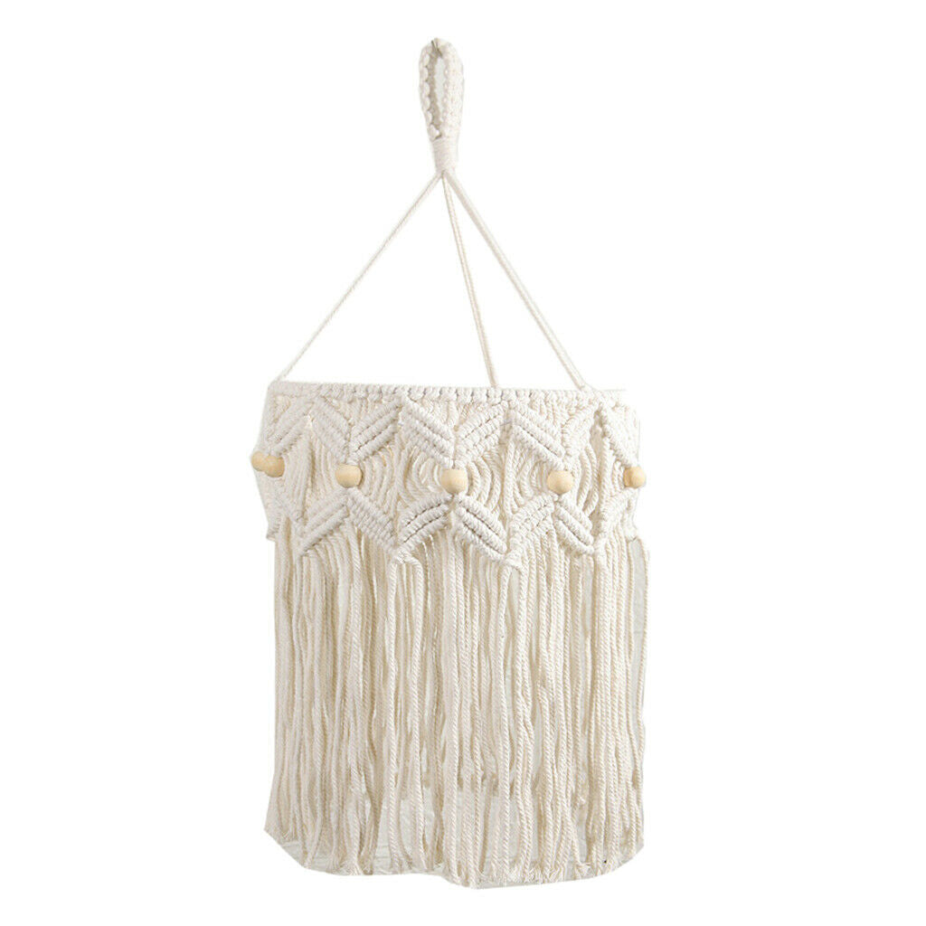 Macrame Lamp Shade Woven Boho Tassel Hanging Lampshade Cover Bedroom Decor