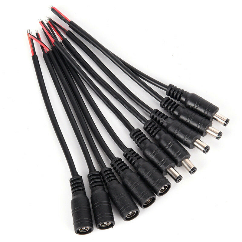 5pair Security 5.5x2.1mm Male+Female DC Power Socket Plug Connector Cable .l8