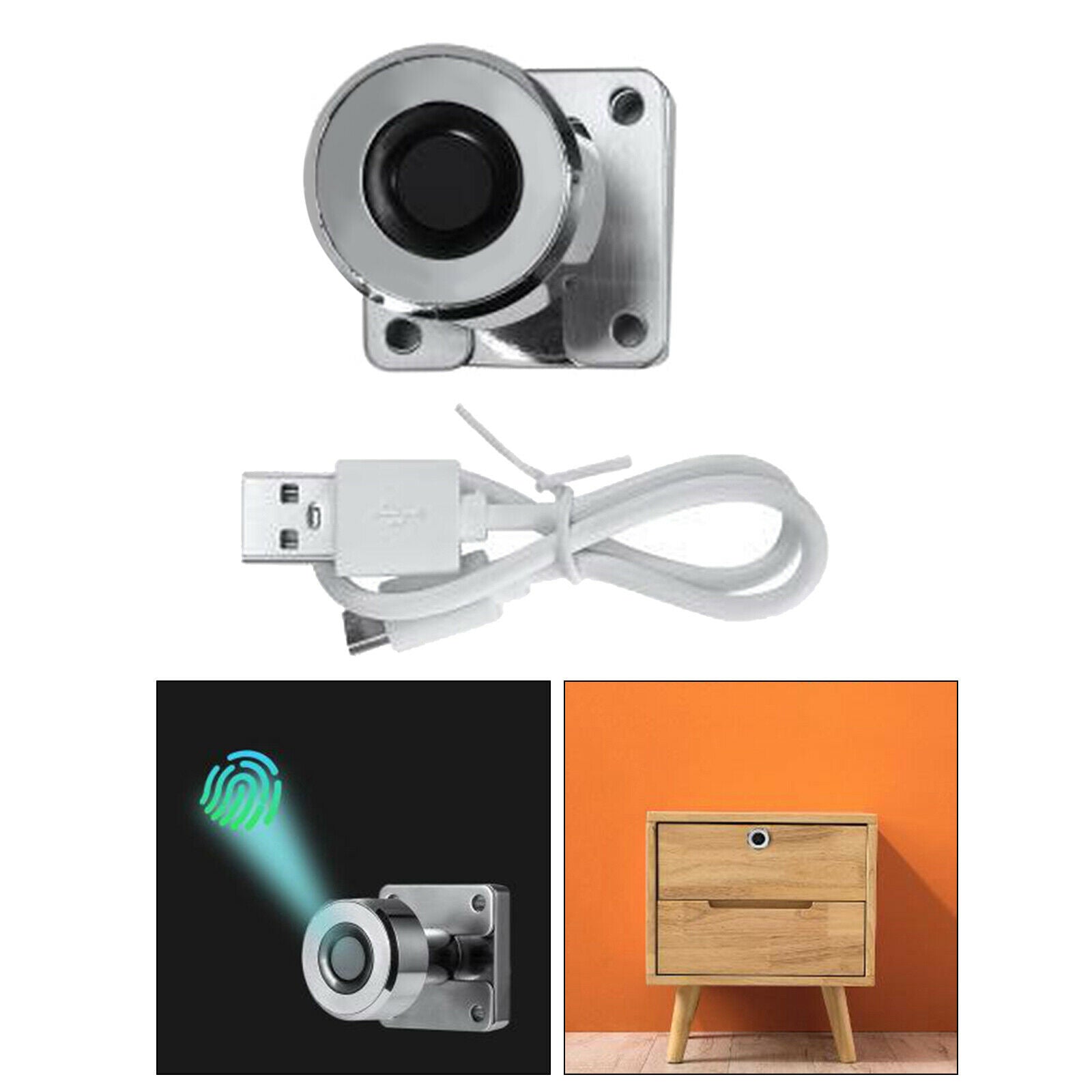 Smart Drawer Fingerprint Lock Keyless Safe LOCK File  Box Wardrobe Lock