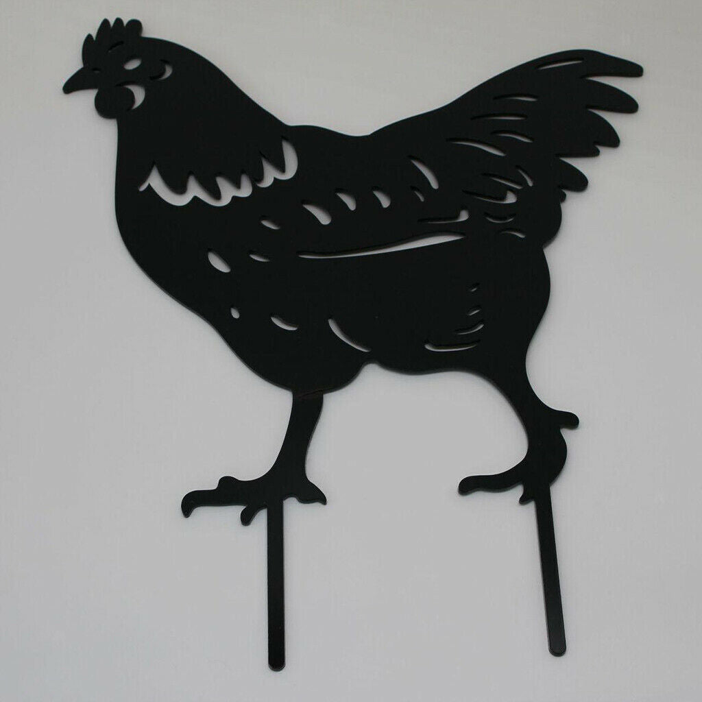 Garden Stakes Acrylic Chickens Family Silhouette Yard Garden Decoration