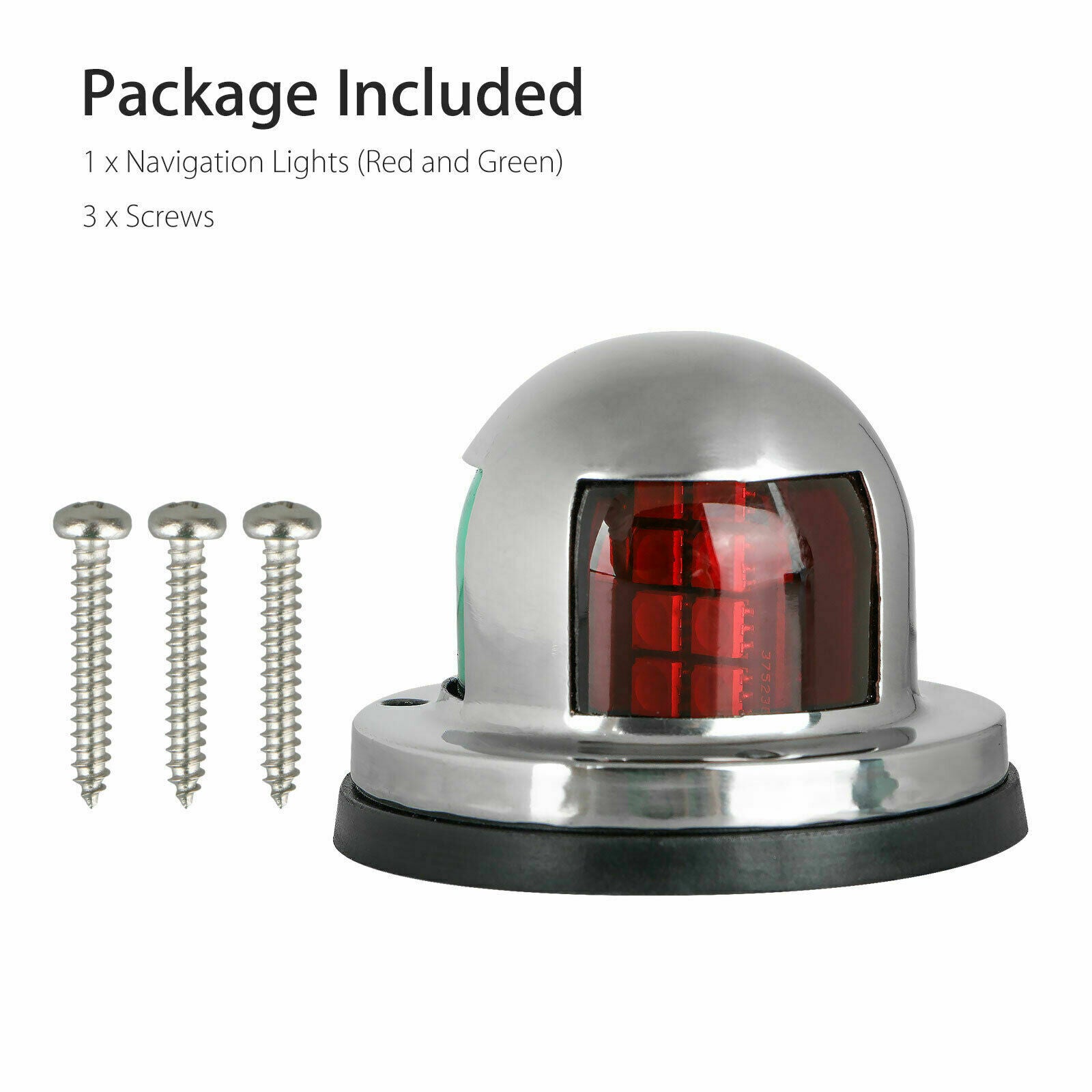 2 IN 1 Marine Boat Yacht Pontoon 12V Stainless Steel LED Bow Navigation Lights