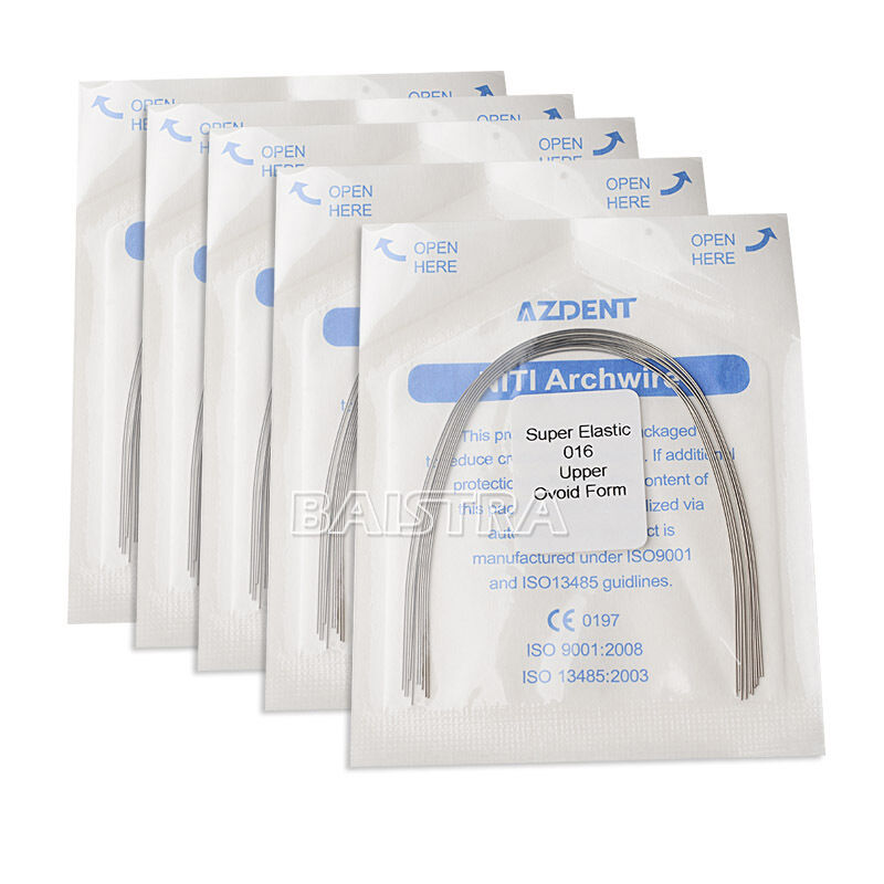 100 X Dental Orthodontic Arch Wire Super Elastic Niti Round 016 Upper Ovoid Form