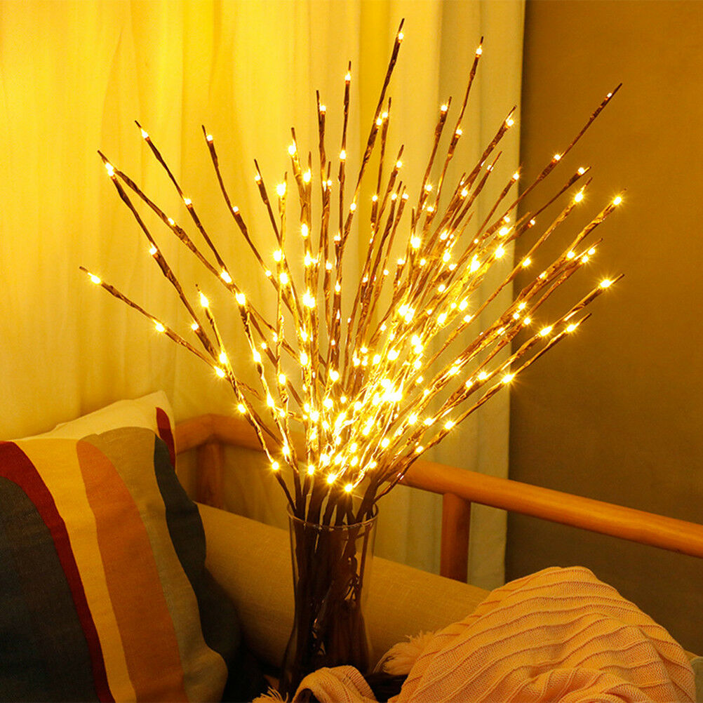 LED Willow Branch Lamp Floral Lights 20 Bulbs Home Christmas Party Garden.l8