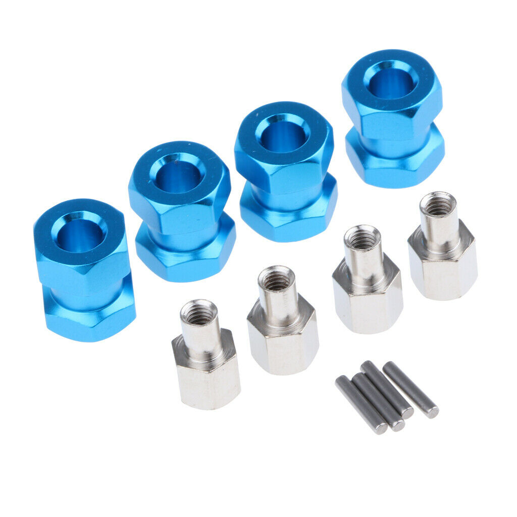 12mm Wheel Hex Hub 15mm Longer Adapter for AXIAL SCX10 D90 AX10 RC Car Blue