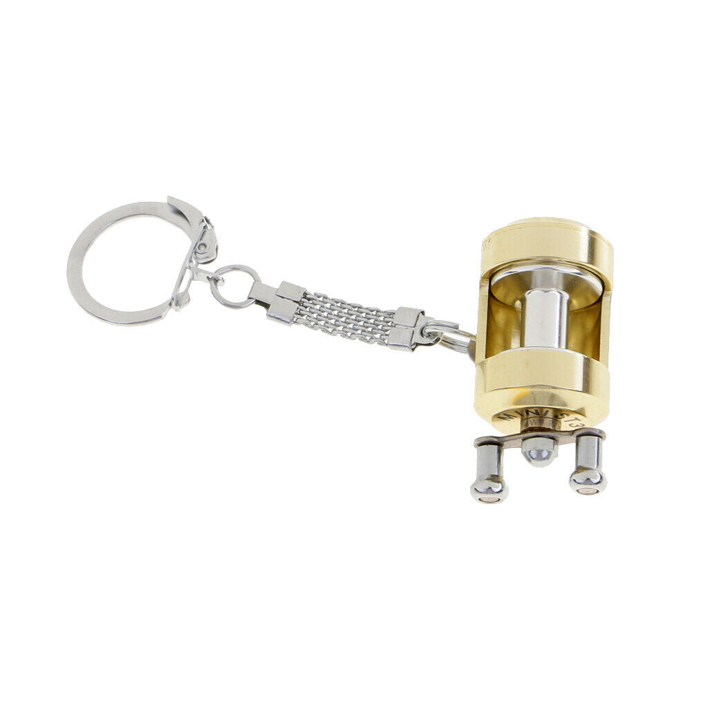 Aluminum Alloy Mini Baitcasting Reel Fishing Reel Key Ring Pendant Keychain