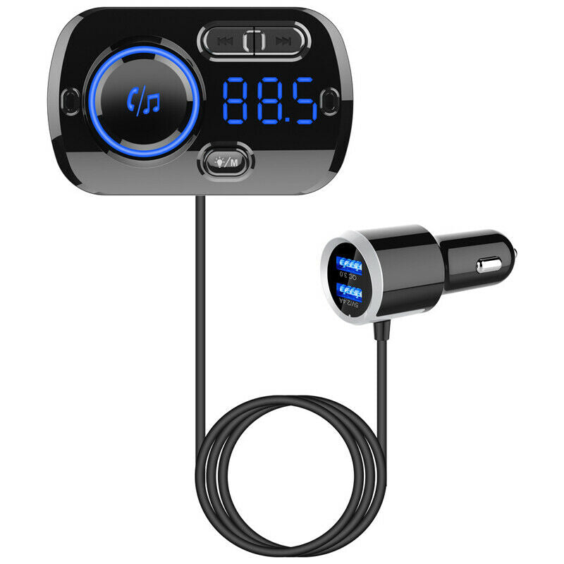 Car MP3 Bluetooth Transmitter Atmosphere Light Voice Assistant QC3.0 Fast Charge