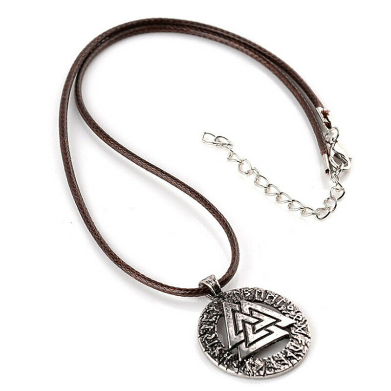 Cool Necklace Gals Viking Symbol Pendant Thor's Hammer Circle Necklace Jewel Pb