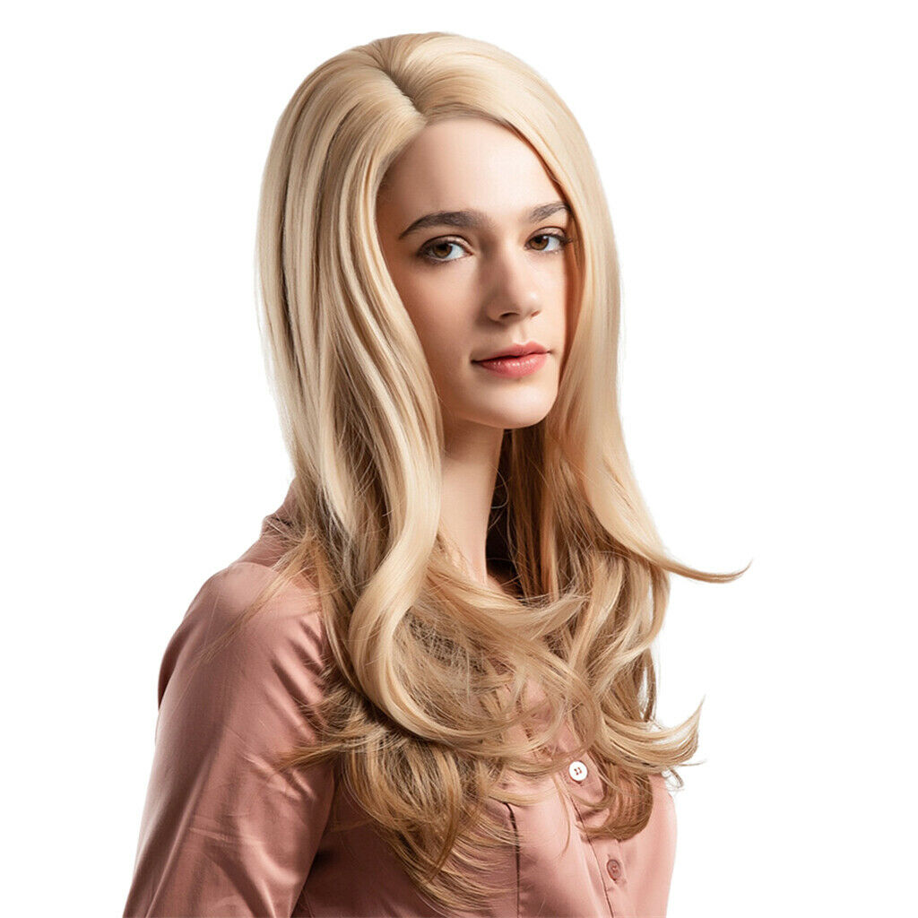 Long Straight Curly Wavy Wigs w/ Bangs for Women Synthetic Full Wig 22 inch