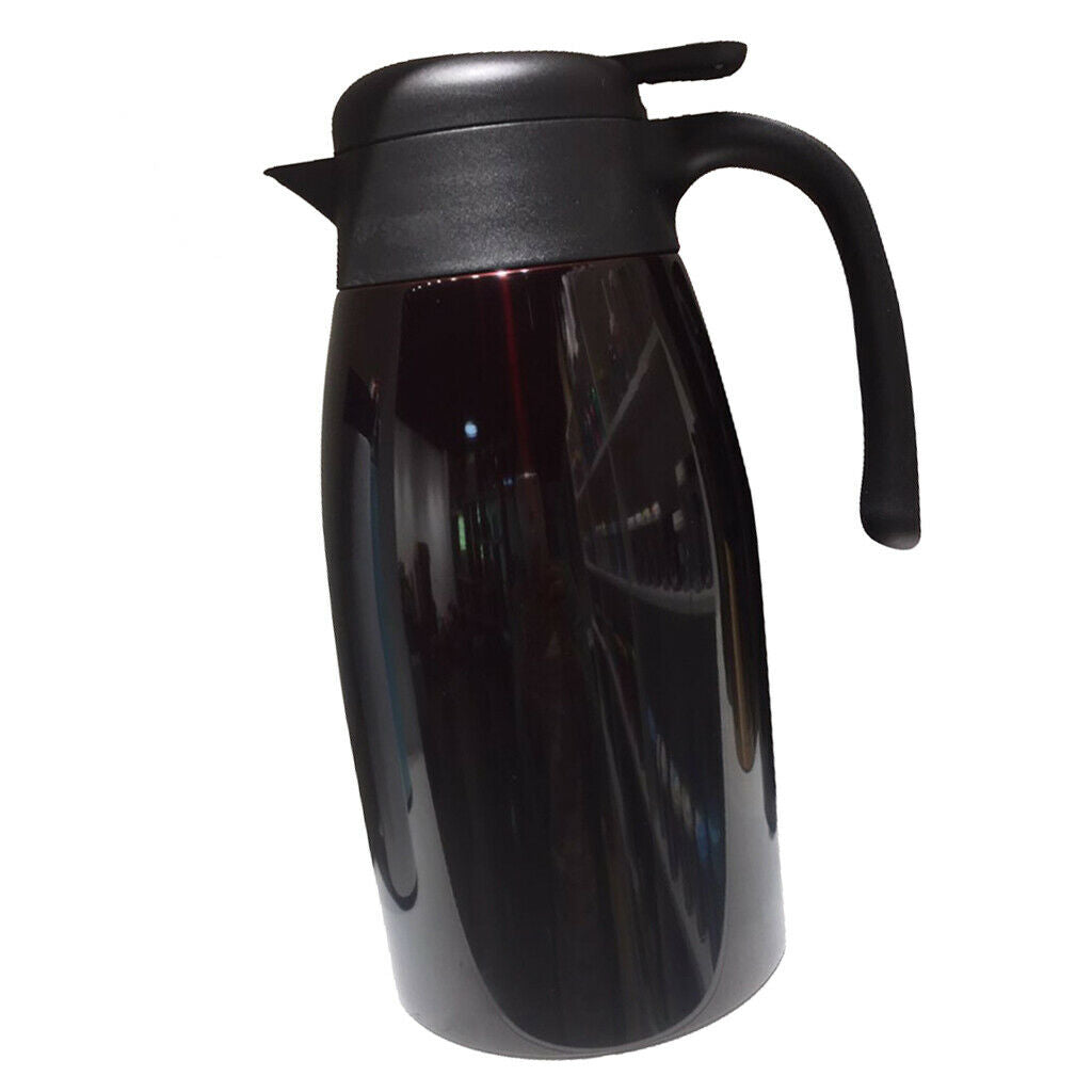 2L Insulation Thermal Coffee Carafe Water Bottle Pot Tea Kettle Black