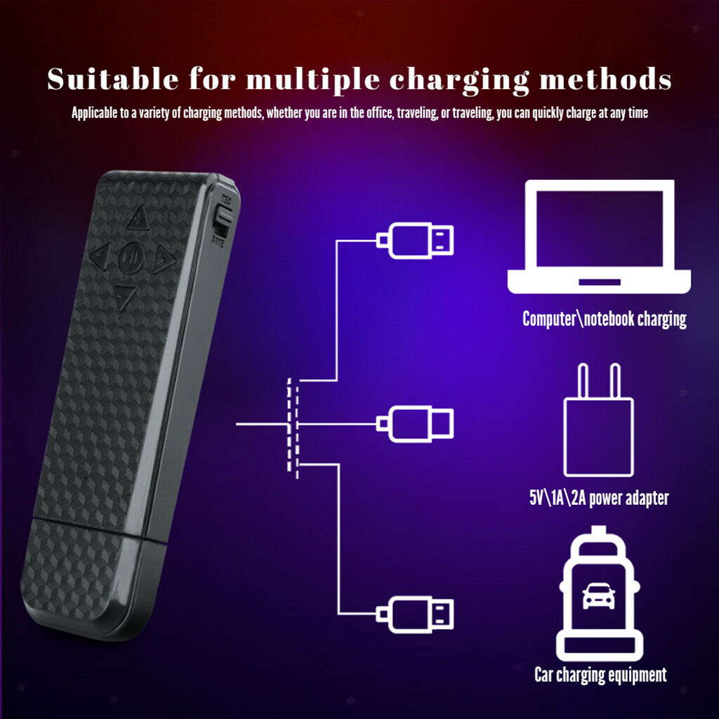 Mini USB Voice Activated Audio Dictaphone Recorder for Interviews Meetings